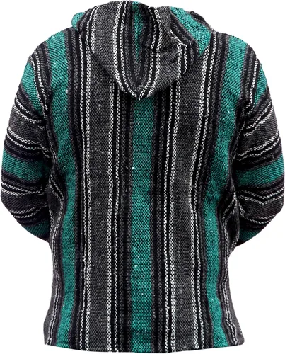 Miniatura 3 de Del Mex Sudadera mexicana estilo baja, poncho tipo sudadera con capucha, diseño de surf, estilo hippie, jerga