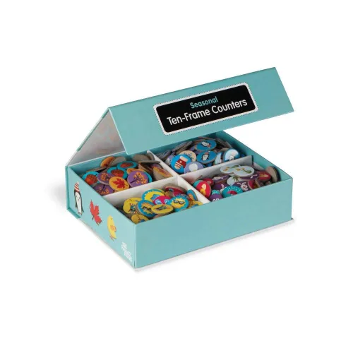 Miniatura 3 de hand2mind Contadores de matemáticas de diez marcos de temporada para niños, fichas de contador de matemáticas para contar y clasificar