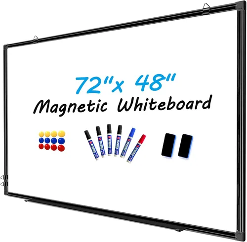 Miniatura 12 de H-Qprobd Pizarra blanca de 96 x 48 pulgadas para pared, pizarra magnética grande de borrado en seco de grado comercial con todos los kits, pizarra