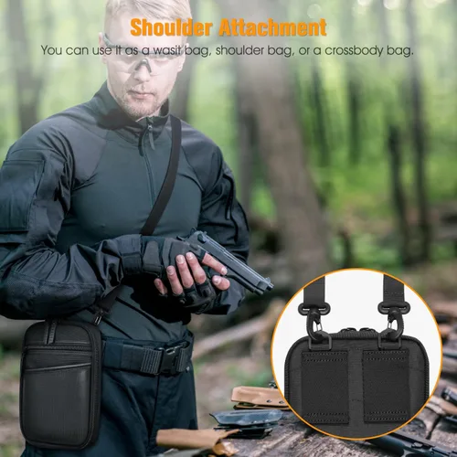 Miniatura 5 de FINPAC Funda de transporte oculta para arma con correa para el hombro, funda suave para pistola, paquete Fanny, cinturón de cintura, bolsa
