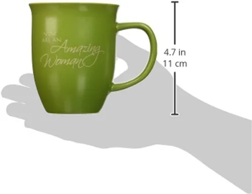 Miniatura 10 de Abbey Gift Juego de taza y posavasos de cerámica "Amazing Woman" Verde