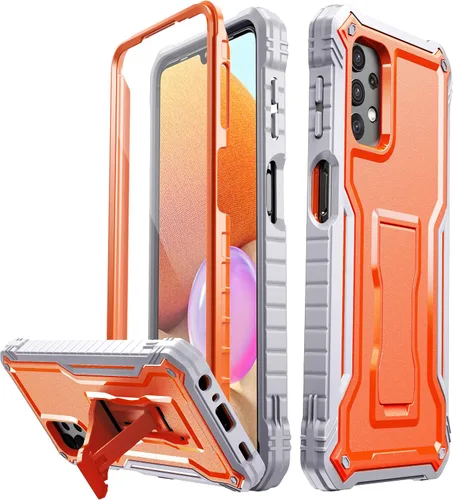 Miniatura 7 de FITO Funda para Samsung Galaxy A32 5G, doble capa a prueba de golpes resistente para teléfono Samsung A32 5G con protector de pantalla, soporte Azul