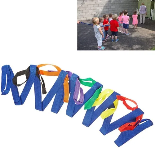 KIKIGOAL Cuerdas de caminar para niños para preescolar, guardería, escuela, niños, al aire libre, asas coloridas para hasta 12 niños, 2 profesores
