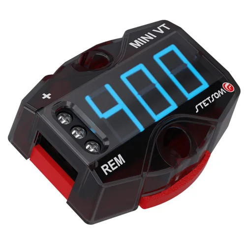 Miniatura 2 de Stetsom MiniVT-HV - Pantalla digital Mini voltímetro LED azul de alta precisión, hasta 455 V CC, panel de voltaje de batería de automóvil