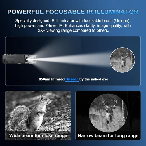 Miniatura 3 de Gafas de Visión Nocturna, Binoculares de Visión Nocturna Real 4K, IR Enfocable Potente Integrado, Batería Recargable de 6000mAh, Pantalla Super
