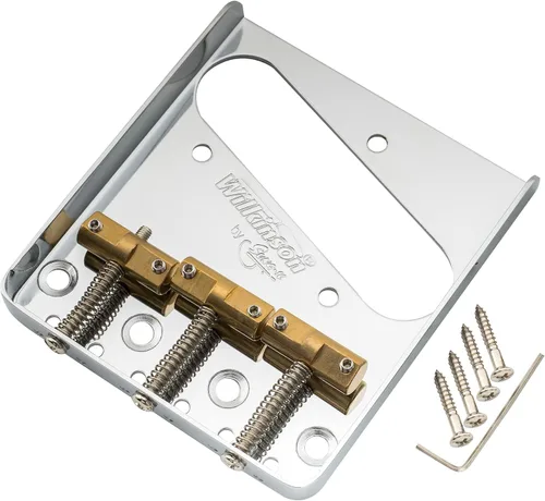 Miniatura 4 de Wilkinson WTB Vintage Telecaster Bridge 3 Sillines de latón compensado para guitarra eléctrica estilo Tele, negro