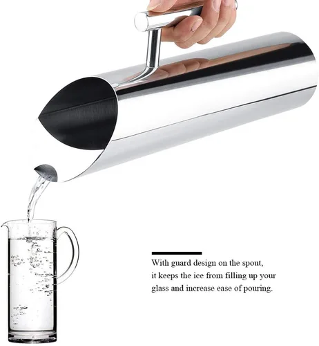 Miniatura 2 de Jarra de agua de acero inoxidable con protector de hielo, jarra de bebida fría, herramienta de servicio de hotel para el hogar (2L)