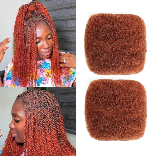 Miniatura 18 de Cabello humano afro rizado a granel para extensiones de rastas, extensiones de reparación, 1.06 oz/paquete de cabello humano rizado afro