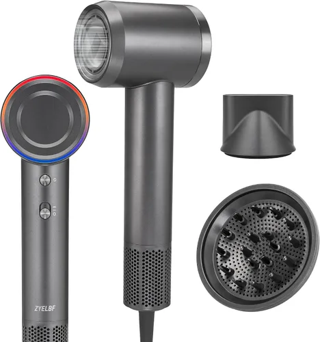 Miniatura 11 de Secador de pelo, secado rápido de alta velocidad, secador portátil de iones negativos con motor sin escobillas de 110000 RPM, ligero y bajo ruido