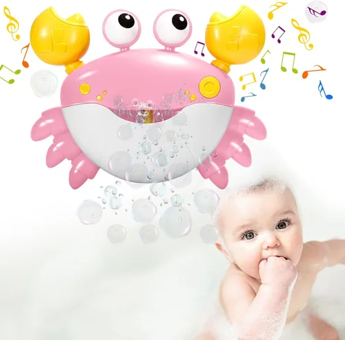 Juguetes de baño de cangrejo para bebé, máquina de baño de burbujas de cangrejo, juguete de baño automático que sopla burbujas y reproduce canciones