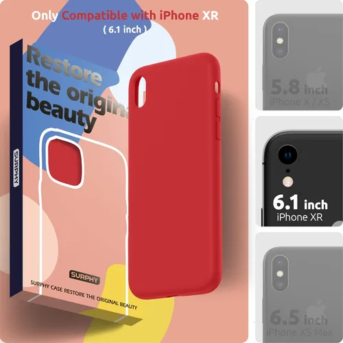 Miniatura 2 de SURPHY - Carcasa de silicona para iPhone XR, suave, a prueba de golpes, con forro de microfibra, compatible con iPhone XR (2018) de 6.1 pulgadas