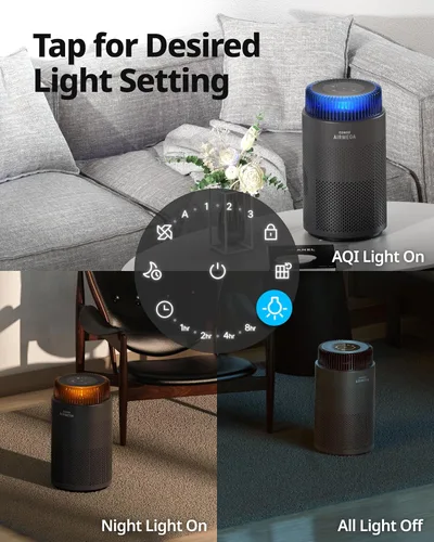 Miniatura 6 de COWAY Airmega 100 - Purificadores de aire para el hogar de hasta 810 pies cuadrados, filtro HEPA y de carbono para humo, alergias, caspa