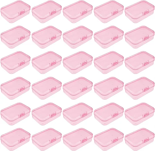 Miniatura 18 de Goodma 4 Piezas Cajas Rectangulares de Plástico Vacías Contenedores Organizadores de Almacenamiento con Tapas con Bisagras para Artículos Pequeños