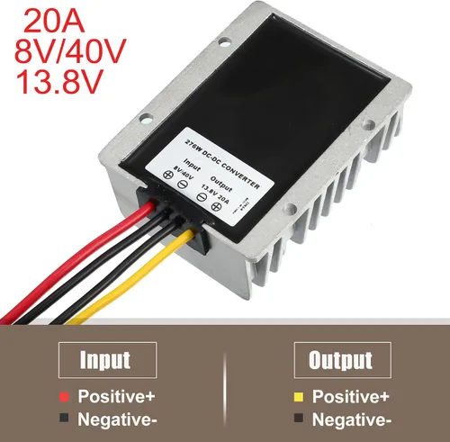 Miniatura 2 de X AUTOHAUX 8V/40V a 13.8V 20A Reductor Automático Buck Boost Step Down Up Regulador Modulador Transformador Universal para Carritos de Golf Scooters