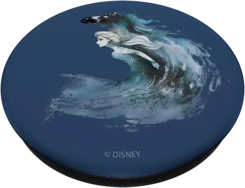 Miniatura 2 de Disney Frozen 2 Elsa acuarela caballo pintado retrato PopSockets agarre y soporte para teléfonos y tabletas, Negro