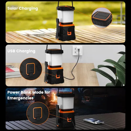 Miniatura 2 de Linterna LED para campamento, recargable, 1000 lúmenes, portátil con 5 modos de luz, IP44 impermeable 4400 mAh, linterna para tienda de campaña