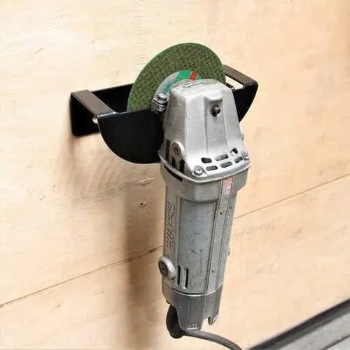 Miniatura 5 de Paquete de 2 herramientas para amoladora angular negra, soporte de montaje en pared para amoladora de 5 pulgadas