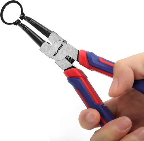 Miniatura 8 de WORKPRO Juego de 4 alicates de anillo a presión – Kit de alicates de clip para circuito interno/externo de 7 pulgadas