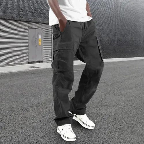 Miniatura 2 de Pantalones cargo para hombre, holgados, a la moda, pantalones atléticos, casuales, holgados, pantalones de carga rectos, pantalones deportivos