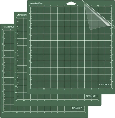 Miniatura 12 de REALIKE - Alfombrilla de corte LightGrip de 12 x 12 pulgadas compatible con Cricut Maker 3/Maker 4/Maker/Explore 3/4/Air 2/Air/One (3 alfombrillas)