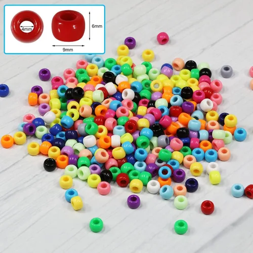 Miniatura 3 de Cuentas de poni mixtas de colores para hacer pulseras de amistad, tamaño 0.236x0.354 in, 1000pcs