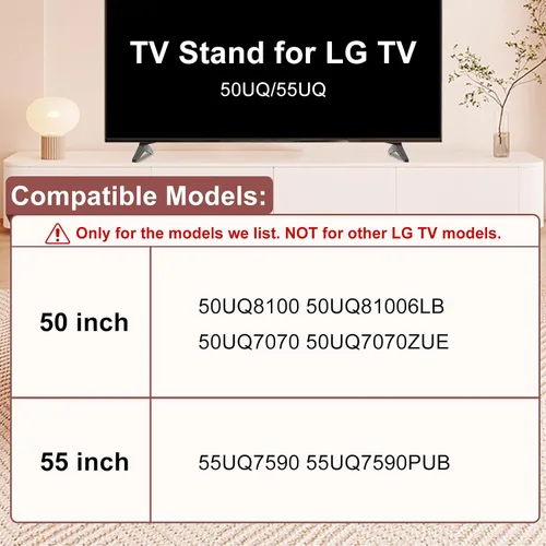 Miniatura 2 de Soporte de TV de 50 55 pulgadas 50UQ/55UQ Series para LG TV Legs para 50UQ8100 50UQ81006LB 50UQ7070 50UQ7070ZUE 55UQ7590 55UQ7590PUB MAM643660 patas
