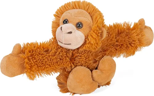 Wild Republic Huggers - Juguete de peluche de orangután, pulsera de palmada, animal de peluche, juguetes para niños, 8 pulgadas, marrón