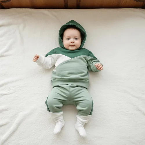 Miniatura 212 de Conjunto de ropa de otoño e invierno para bebé y niño, sudadera larga con capucha y pantalones para niños pequeños, 6, 12, 18, 24 meses, 2T