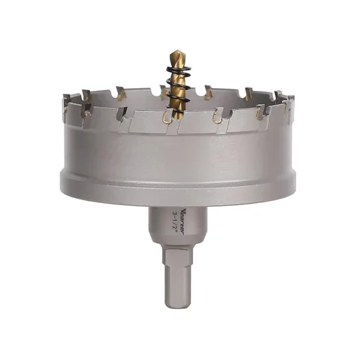 Miniatura 24 de Sierra perforadora de carburo de 1-1/2 pulgadas (1.496 in) para metal duro, cortador de agujeros con punta de carburo de tungsteno con broca piloto
