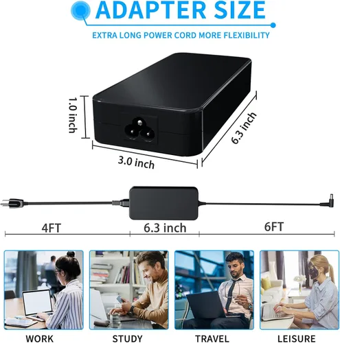 Miniatura 6 de 150W Laptop Charger for ASUS TUF Gaming F15 A15 G531G AC Power Cord, Compatible with ADP-150CH B/A18-150P1A (100-240V 50-60Hz, 6.0 * 3.7mm), Fit for