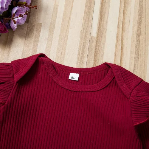 Miniatura 4 de Conjunto de ropa de 2 piezas para bebé recién nacido, con volantes, pantalones florales, diadema, otoño e invierno
