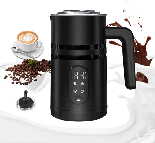 Miniatura 9 de Espumador de leche, vaporizador de leche eléctrico 4 en 1 para café con pantalla de temperatura, calentador de leche automático desmontable