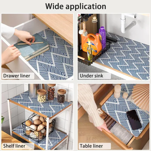 Miniatura 6 de Cohoo Home Revestimientos para cajones y estantes para gabinetes de cocina sin adhesivo, revestimientos antideslizantes para gabinetes y estantes