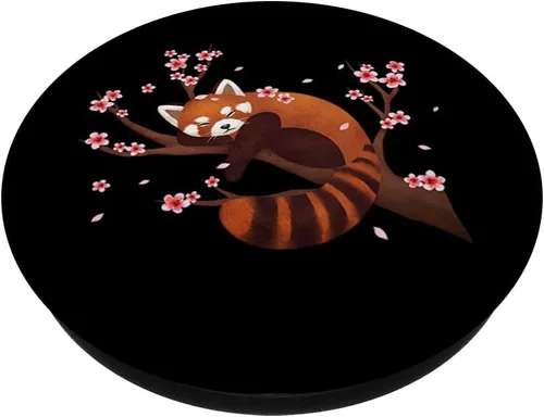 Miniatura 2 de Flor de cerezo japonesa de panda roja vintage – PopSockets Grip y soporte para teléfonos y tabletas