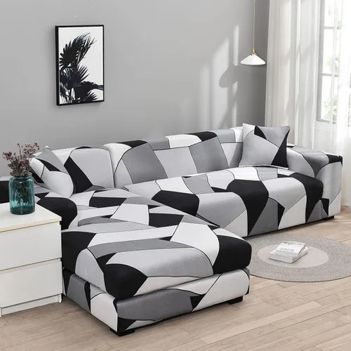 Miniatura 9 de MIFXIN - Funda de sofá en forma de L, 2 piezas, suave y elástica, para sofá seccionado en forma de L, protector de muebles para perros, mascotas