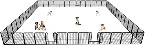 Miniatura 12 de Corralito para perros para interiores, valla portátil para perros de 32 pulgadas de altura, 10 paneles para mascotas, corral exterior para patio