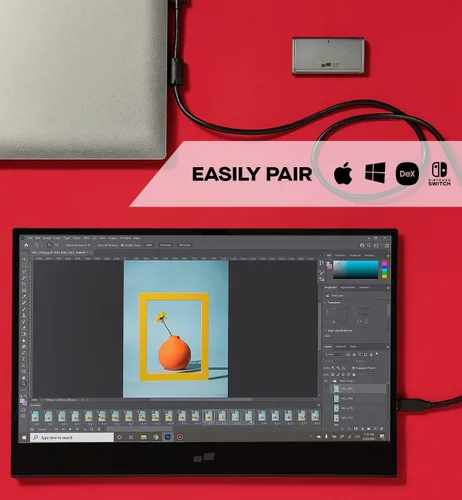 Miniatura 6 de Monitor portátil Mobile Pixels Glance, monitor FHD 1080P de 16 pulgadas, monitores de viaje con altavoces duales, ajuste de inclinación