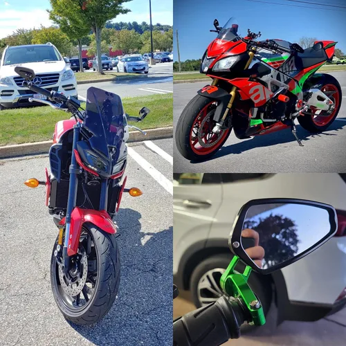 Miniatura 3 de Espejos de motocicleta de aleación de aluminio CNC, espejos de extremo de barra para motocicletas plegables laterales de 0.866 in, 0.984 in, 7/8