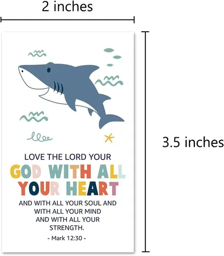 Miniatura 2 de 60 tarjetas de versículo bíblico para niños: Escrituras surtidas, tamaño de 2 x 3.5 pulgadas, tarjetas de oración para niños, perfectas