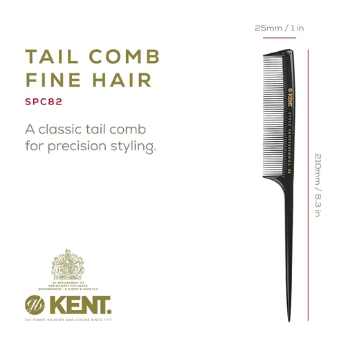 Miniatura 2 de Kent SPC82 Peine de dientes finos estilo salón para peinado - Peine profesional de barbero para corte de pelo para peinar y dar volumen