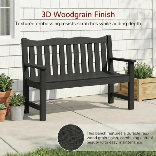 Miniatura 6 de Stoog Banco de Exterior para 2 Personas para Todo Clima, Capacidad de 800 libras Banco de Jardín de Plástico HIPS para Patio, Patio Trasero, Porche