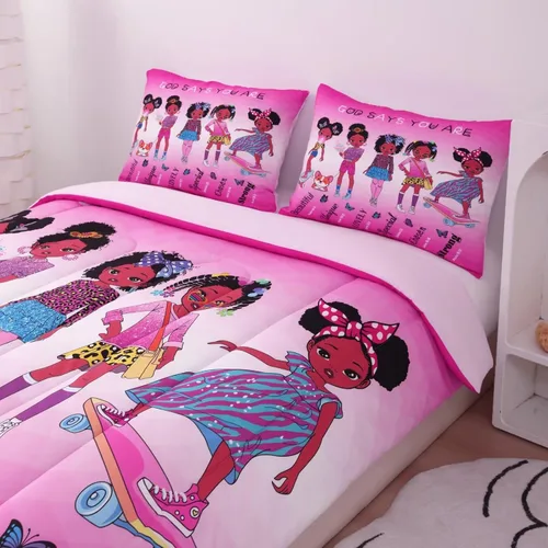 Miniatura 6 de Juego de edredón GRAT TIOC Black Girl Magic para niñas adolescentes y niños pequeños, tamaño queen, juego de ropa de cama para niña, juego