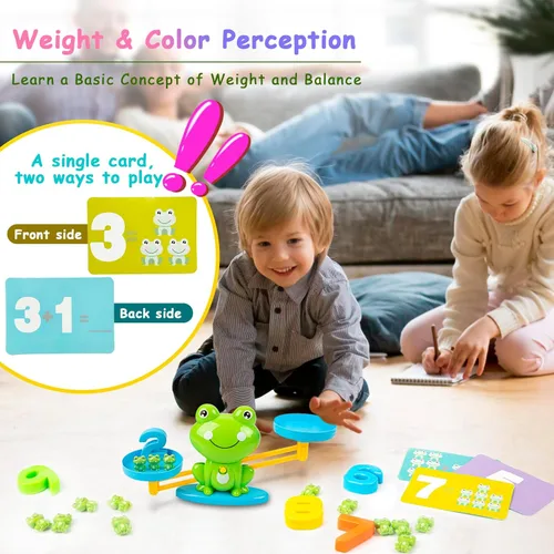 Miniatura 3 de Juguetes de conteo de equilibrio de rana, juegos de matemáticas geniales para niños y niñas, juguete educativo de números para preescolar, divertido