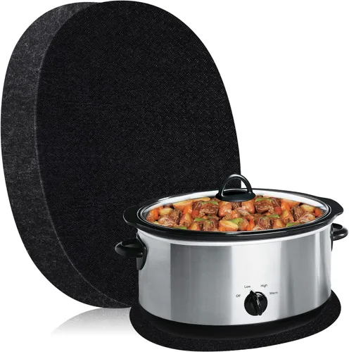 Miniatura 7 de SIUDANGKA 2 alfombrillas resistentes al calor para freidora de aire, cafetera, tostadora, protector de encimera rectangular negro de fieltro