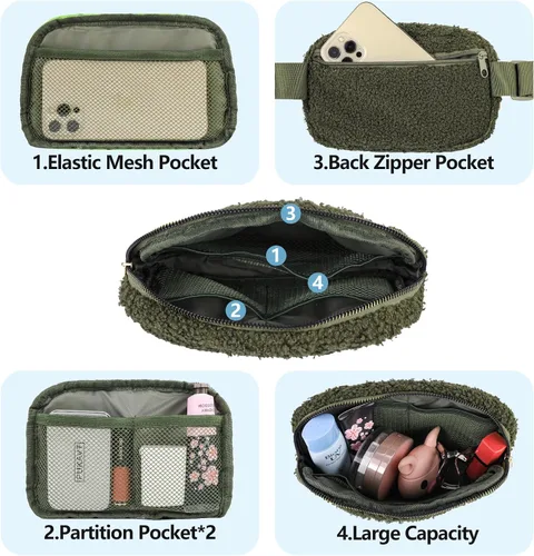 Miniatura 83 de Riñonera cruzada para mujeres y hombres, bolsa para cinturón para senderismo con correa ajustable, riñonera para correr, entrenamiento, deportes