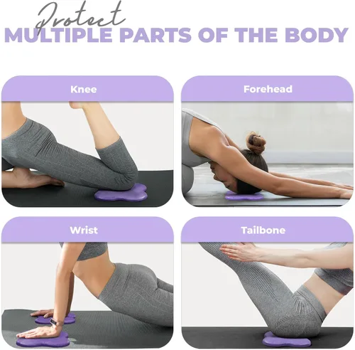 Miniatura 4 de Yes4All Yoga Knee Pads Pair, Thick Yoga Kneeling Pad for Pilates Exercise, Cushion Gear for Knees & Elbow with 13/16" Thickness B. Púrpura