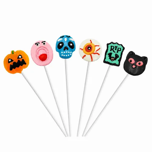Fruidles Lollipop Suckers Candy, dulces espeluznantes, ideales para bolsas de golosinas de fiesta de Halloween, envueltos individualmente (paquete