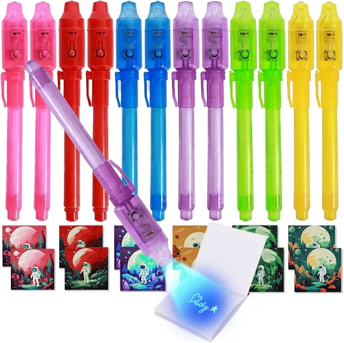 Miniatura 5 de EODVICS Bolígrafo de tinta invisible, bolígrafo de tinta invisible espía mejorado con marcador mágico de luz UV para mensajes secretos y bolsas