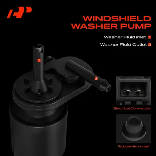 Miniatura 3 de A-Premium Bomba de limpiaparabrisas delantera o trasera compatible con Chevy Equinox y Volkswagen Passat, Golf, Jeep Renegade y Fiat 500, Suzuki