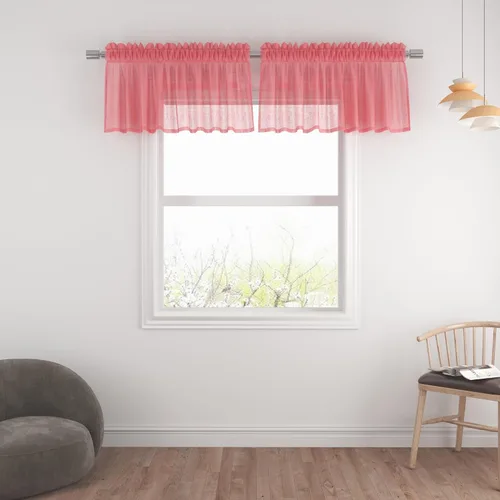 Miniatura 119 de UPOPO Paneles de Cortina Beige Pequeños Cortinas Transparentes de Gasa de 16 Pulgadas de Largo Cortinas de Cocina de Voile con Textura de Lino